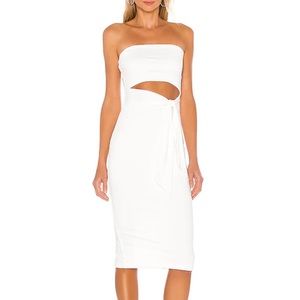 SUPERDOWN REVOLVE Sheyla Tube Midi Dress in White